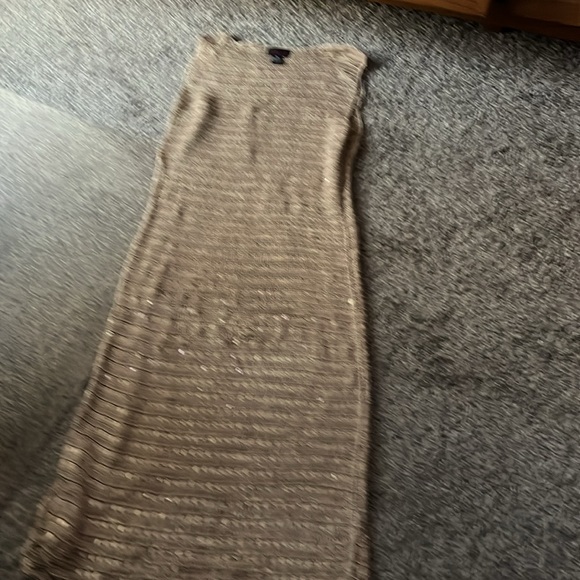 2pc sequin ensemble gold knit. Long sleeve jacket and sleeveless knit dress Med - Picture 10 of 11